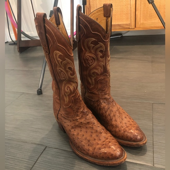 tony lama ostrich cowboy boots - Picture 3 of 8